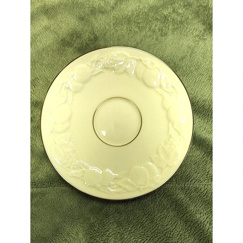 Lenox Fruits of Life Saucer Round Plate Raised Fruits and Leaves